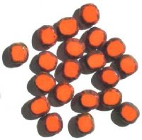 20 10x9mm Opaque Orange Oval Window Beads with Speckles